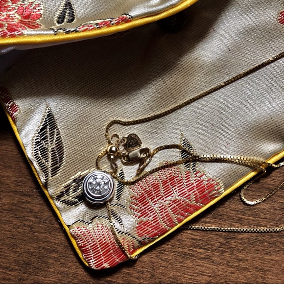 Diamond Cushion Cut Solitaire Necklace in 14k Gold - Picture 4 of 8